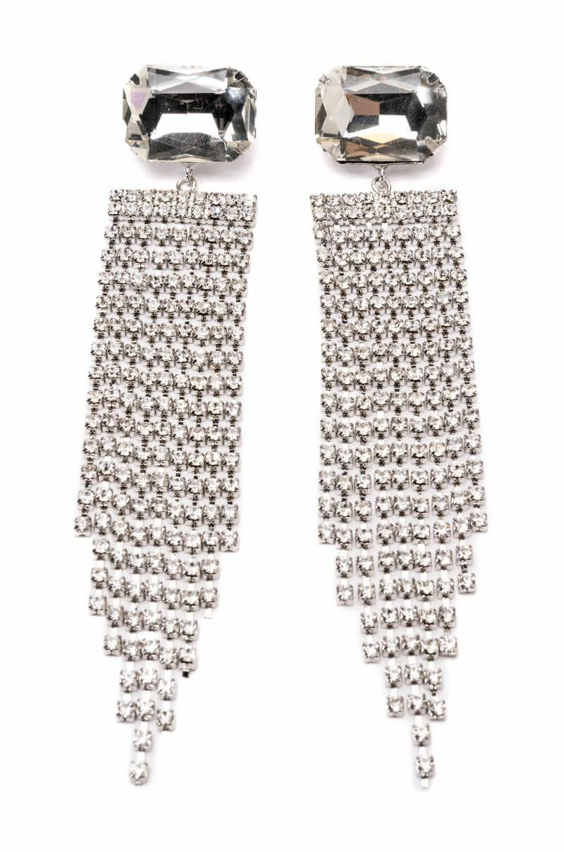 FALLING WATERS EMBELLISHED CHANDELIER EARRINGS