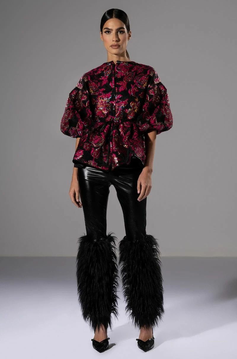 FIELD OF ROSES BROCADE BLOUSE - Image 2