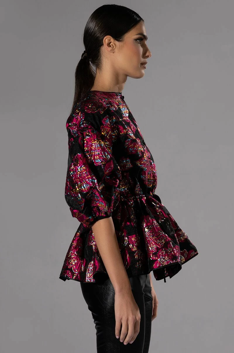 FIELD OF ROSES BROCADE BLOUSE - Image 4