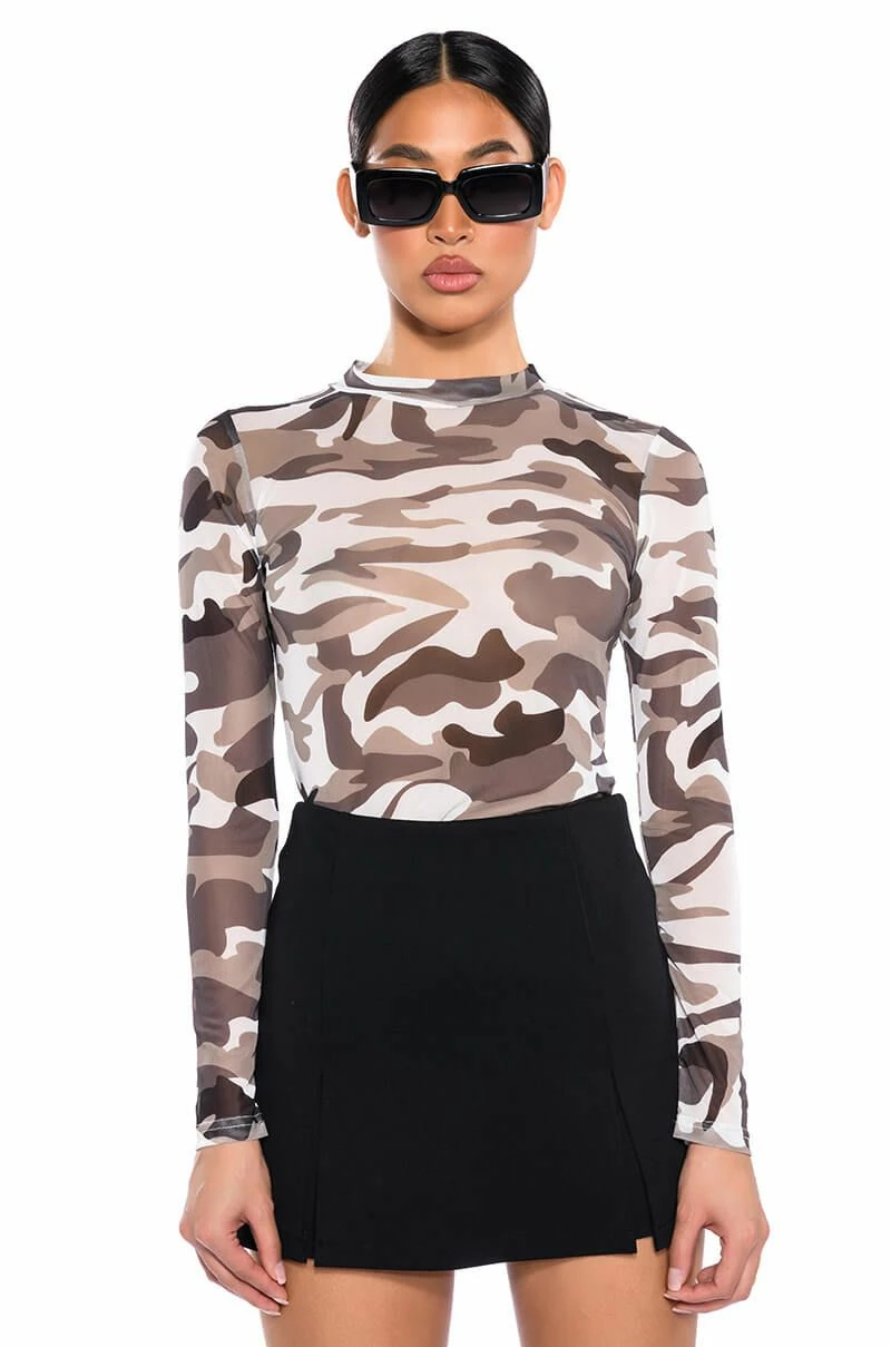 FIND ME CAMO MESH BODYSUIT