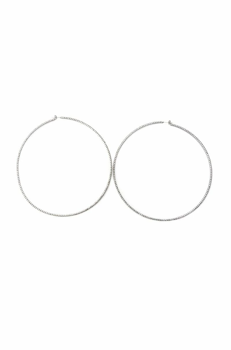 FINE LINE HEMATITE 100MM RHINESTONE HOOP