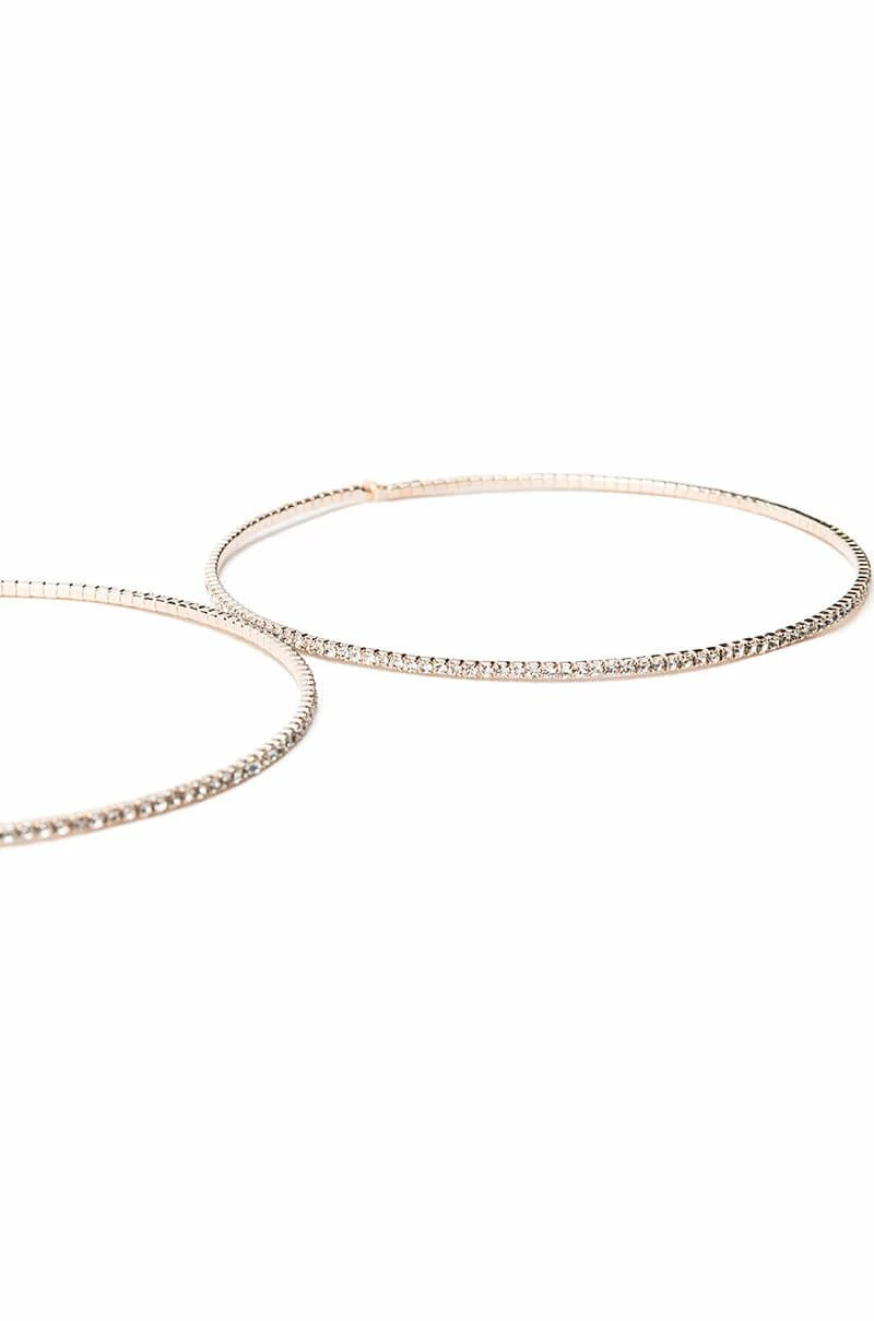 FINE LINE ROSE GOLD 80MM RHINESTONE HOOP