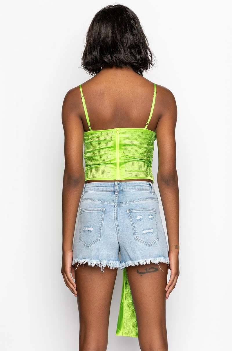 FIVE O'CLOCK SOMEWHERE SLEEVELESS RHINESTONE SATIN BLOUSE - Image 6