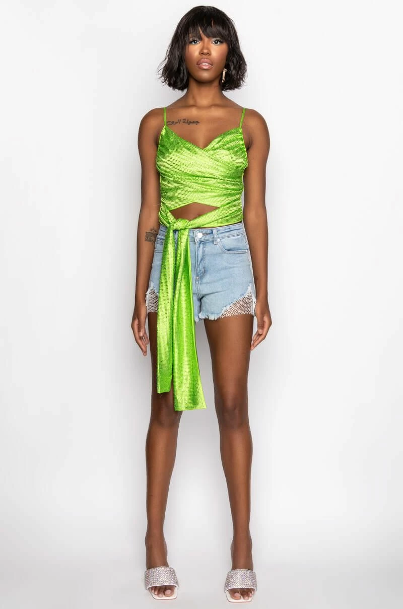 FIVE O'CLOCK SOMEWHERE SLEEVELESS RHINESTONE SATIN BLOUSE - Image 8