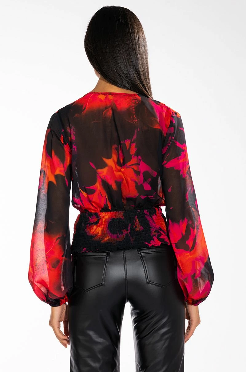 FOR THE THRILL OF IT LONG SLEEVE V NECK BLOUSE - Image 5