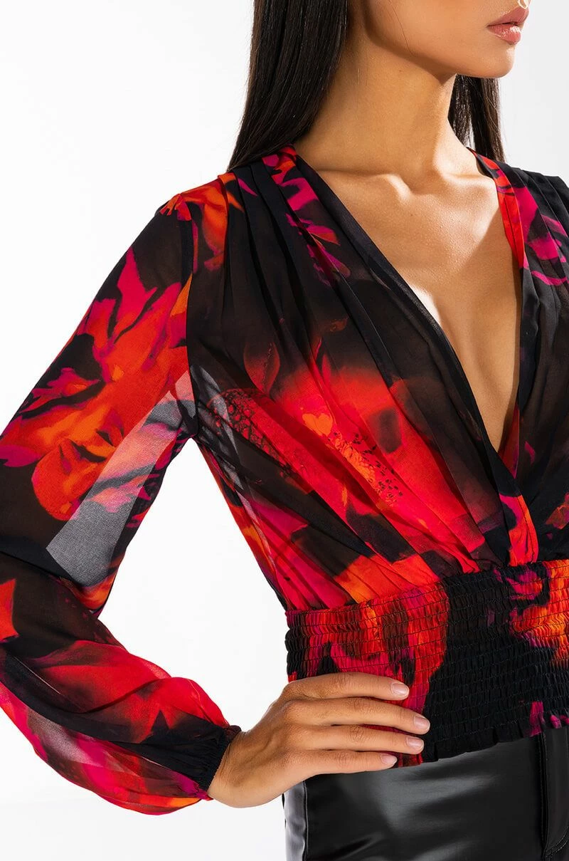 FOR THE THRILL OF IT LONG SLEEVE V NECK BLOUSE - Image 6