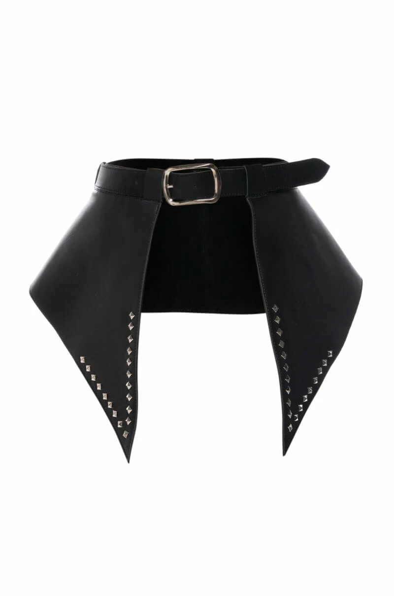 A LITTLE SOMETHING EXTRA GENUINE LEATHER STUDDED PEPLUM BELT - Image 4