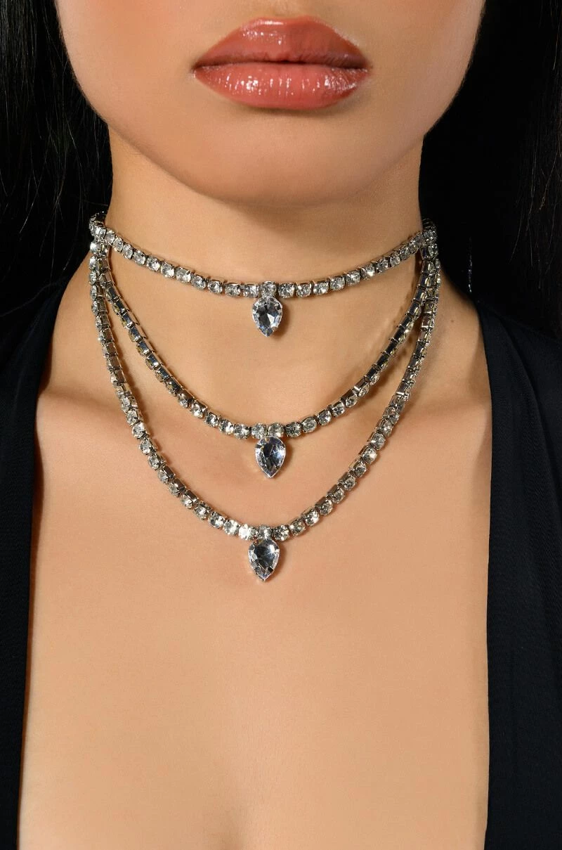 HER ROYAL HIGHNESS LAYERED RHINESTONE NECKLACE - Image 3
