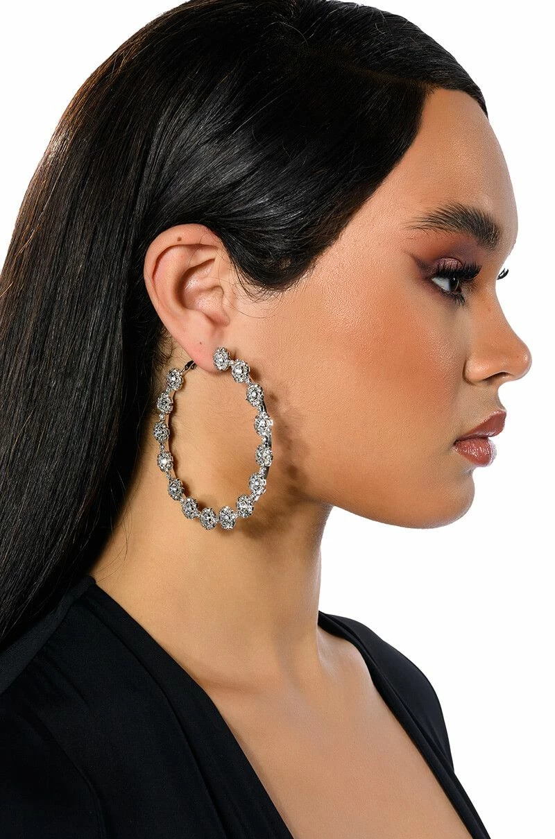HERE COMES TROUBLE EMBELLISHED HOOPS