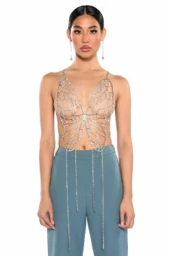 HOLD ME RHINESTONE BRA TOP