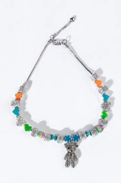 I WANT CANDY RHINESTONE ENAMEL CHARM NECKLACE