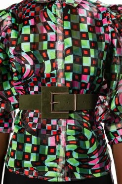 IT'S A LEWK OLIVE SUEDE LOOK BELT