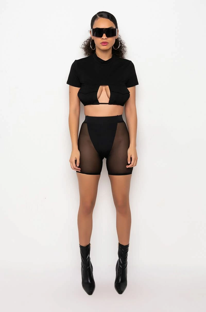 JEUNE POCKET DETAIL CUTOUT CROP TEE - Image 10