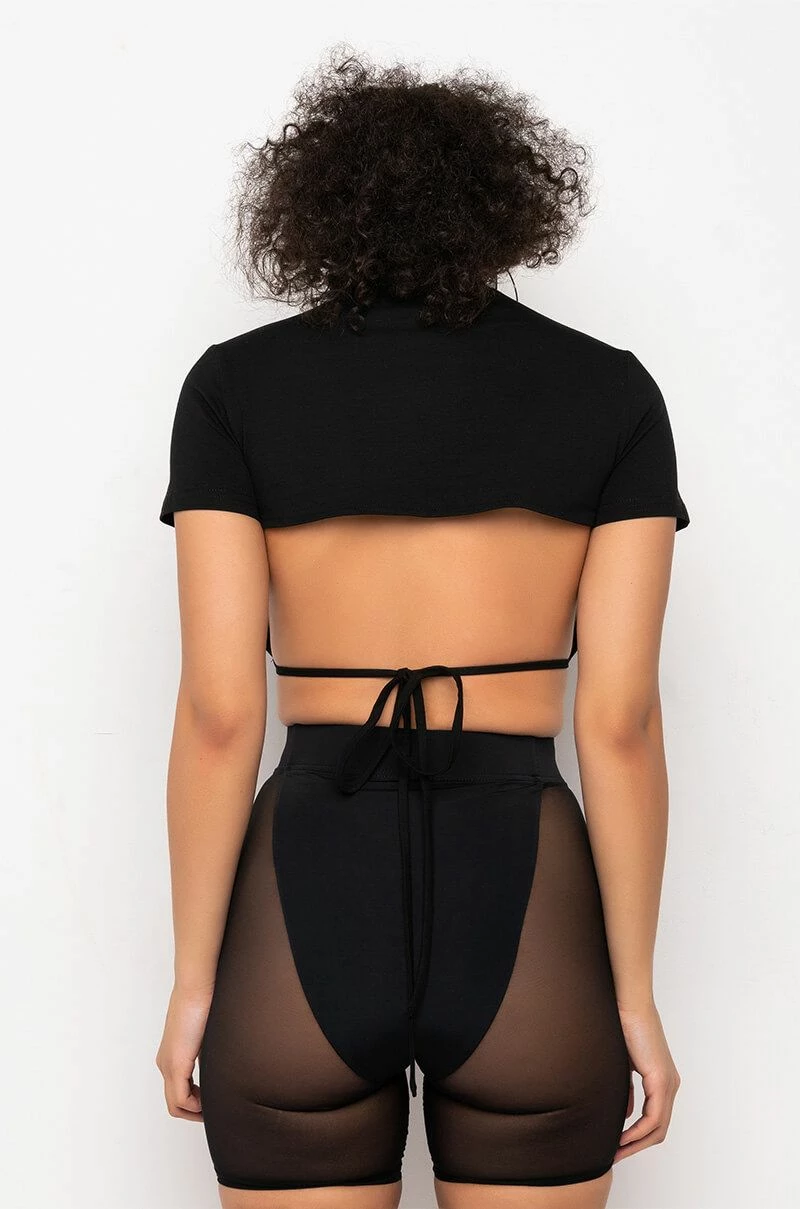 JEUNE POCKET DETAIL CUTOUT CROP TEE - Image 7