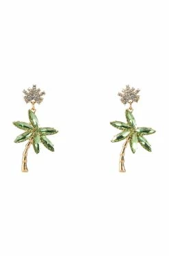 HOLIDAY IN THE SUN PALM TREE EMBELLISHED EARRINGS