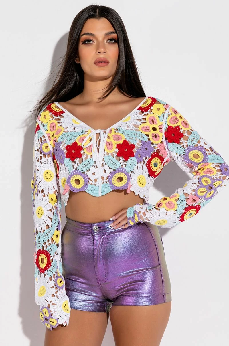 KEEP IT CROCHET TIE FRONT TOP - Image 3