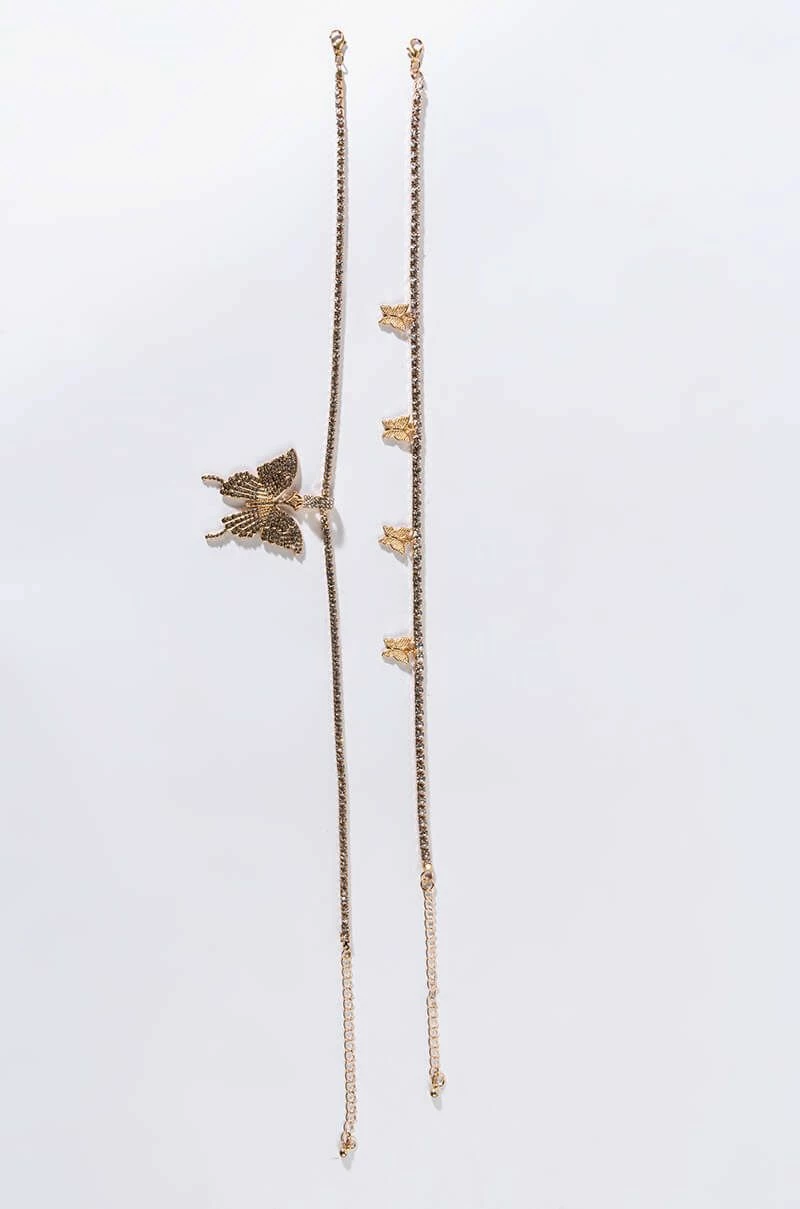 LADY BUTTERFLY TWO CHAIN NECKLACE