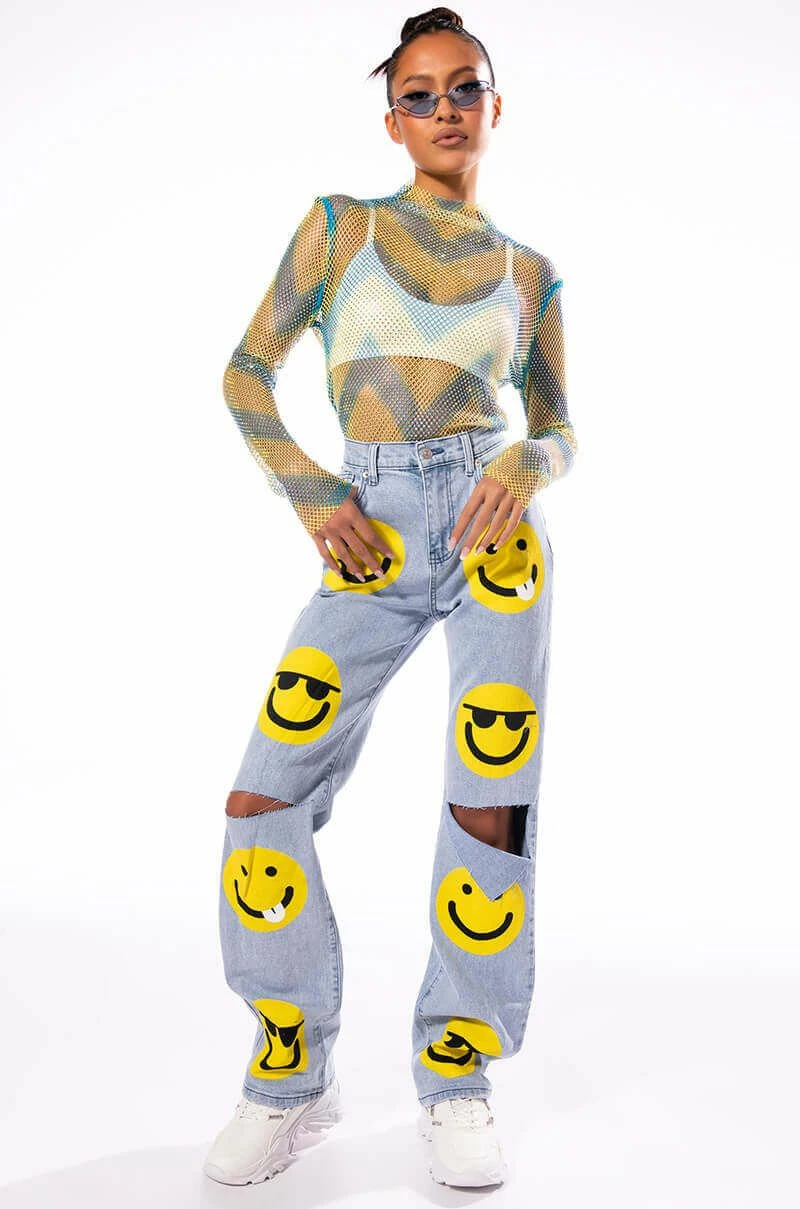 LASTING IMPRESSION LONG SLEEVE MOCK NECK RHINESTONE MESH TOP - Image 8