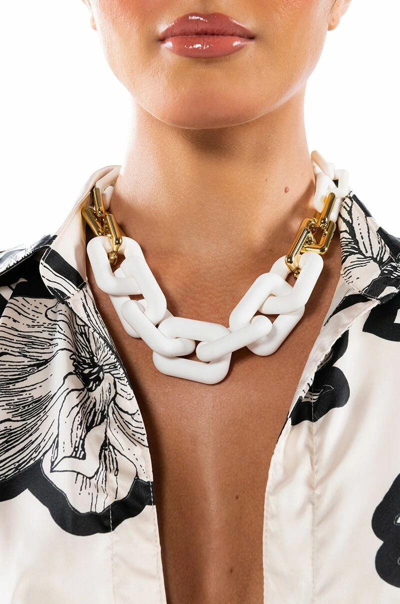 LETS LINK TWO TONE CHAIN NECKLACE - Image 3