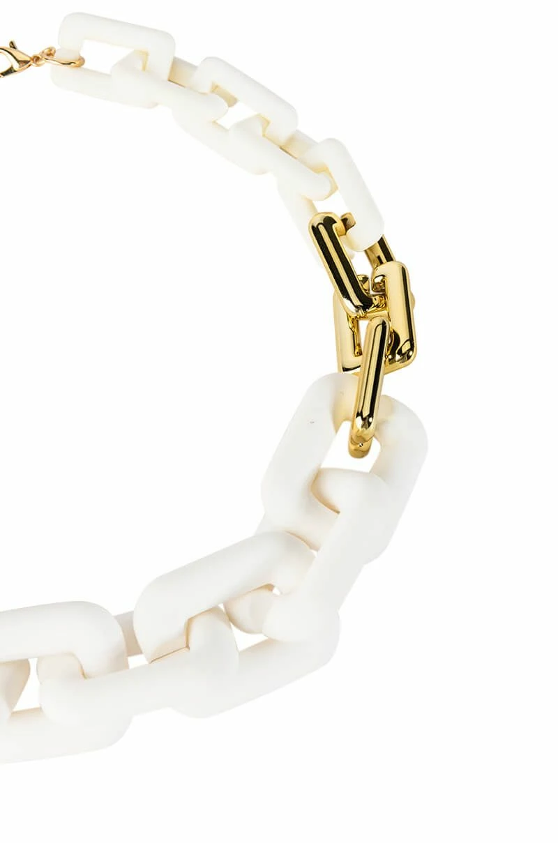 LETS LINK TWO TONE CHAIN NECKLACE - Image 2