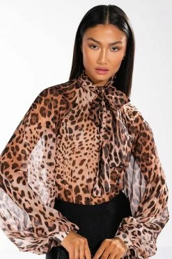 LEVEL UP LONG SLEEVE TIE NECK BLOUSE