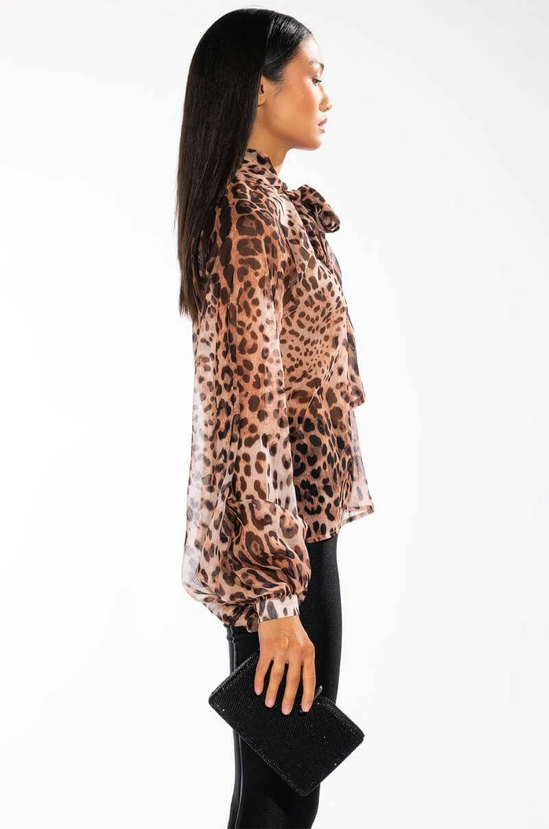 LEVEL UP LONG SLEEVE TIE NECK BLOUSE - Image 4