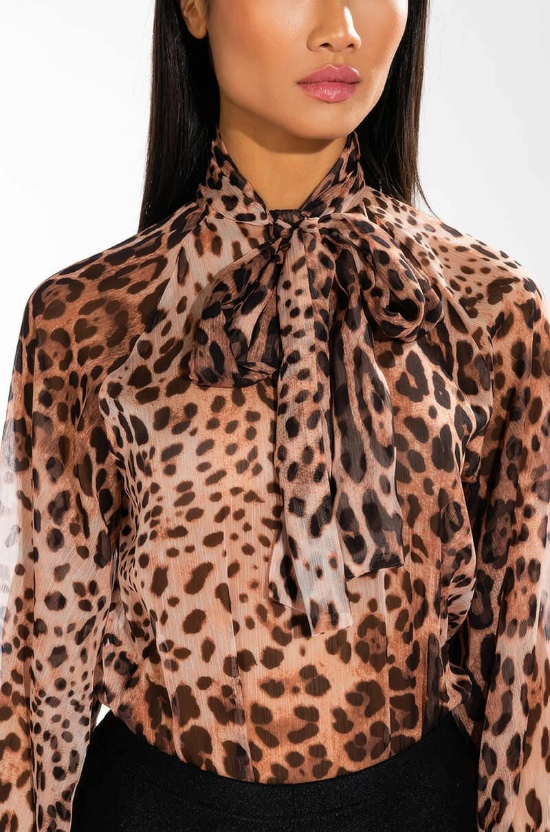 LEVEL UP LONG SLEEVE TIE NECK BLOUSE - Image 6