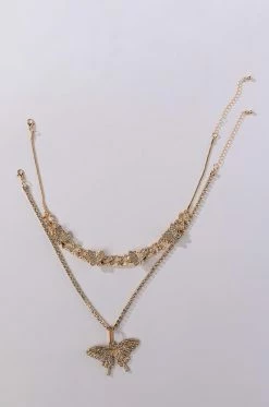 LIL BABY BUTTERFLY RHINESTONE NECKLACE