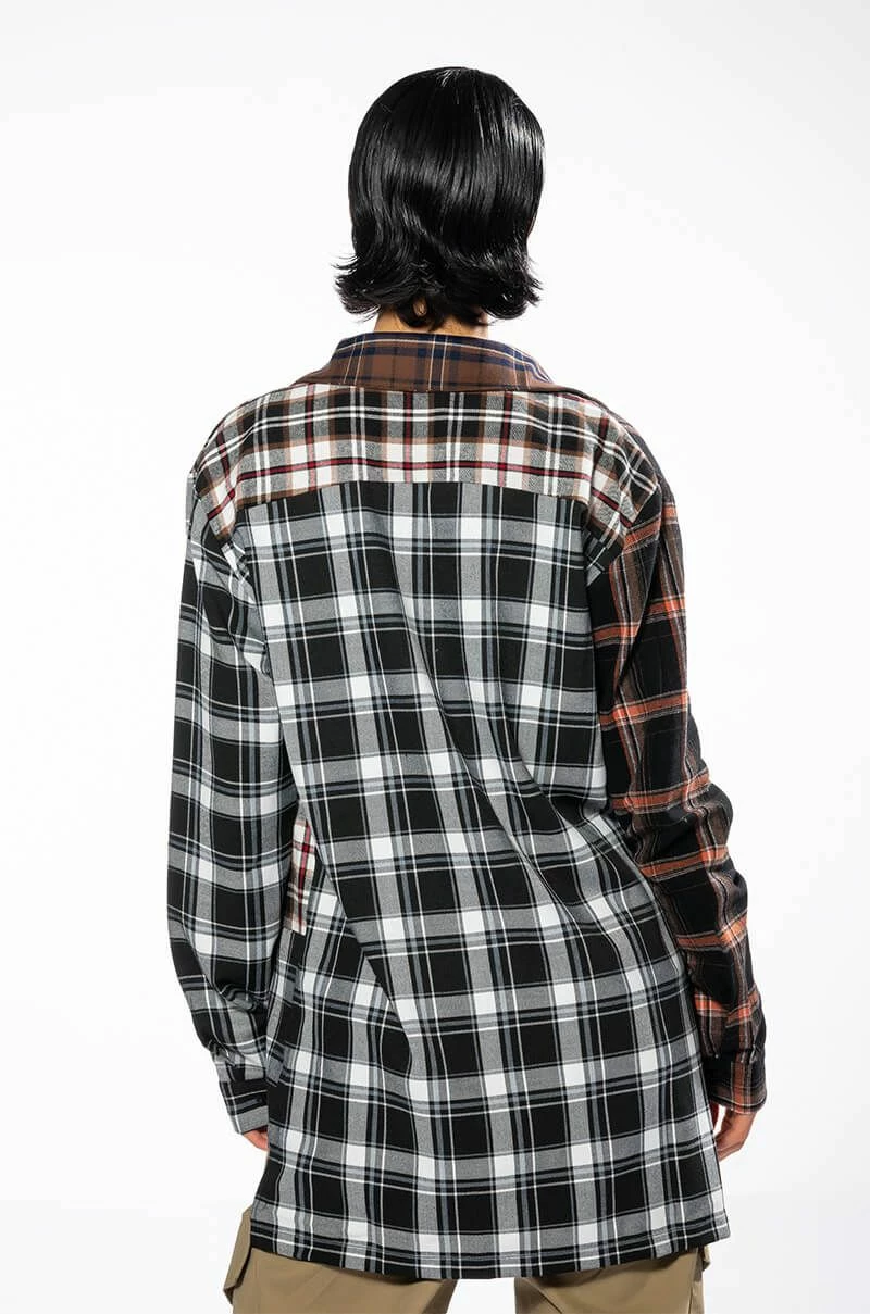 LITHIUM LONG SLEEVE PATCHWORK FLANNEL BUTTON DOWN - Image 6