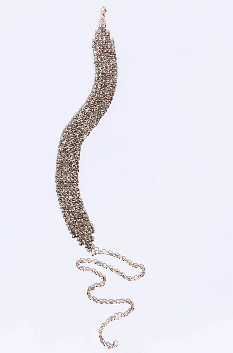 LIVE IT UP GOLD RHINESTONE BELT