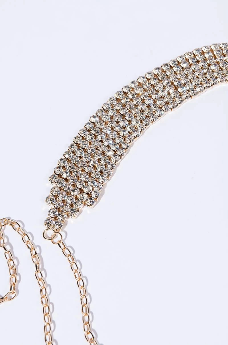 LIVE IT UP GOLD RHINESTONE BELT - Image 2