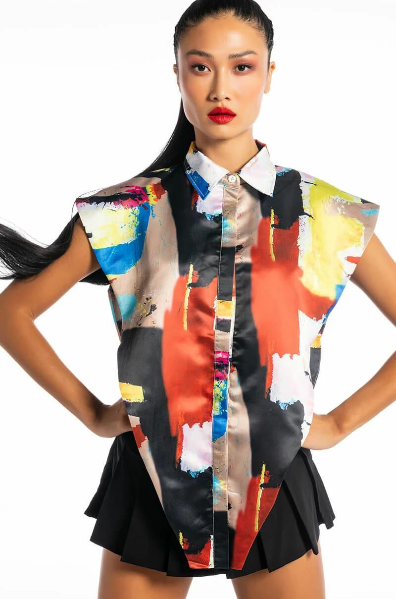 LIVIN IT UP BUTTON DOWN BLOUSE