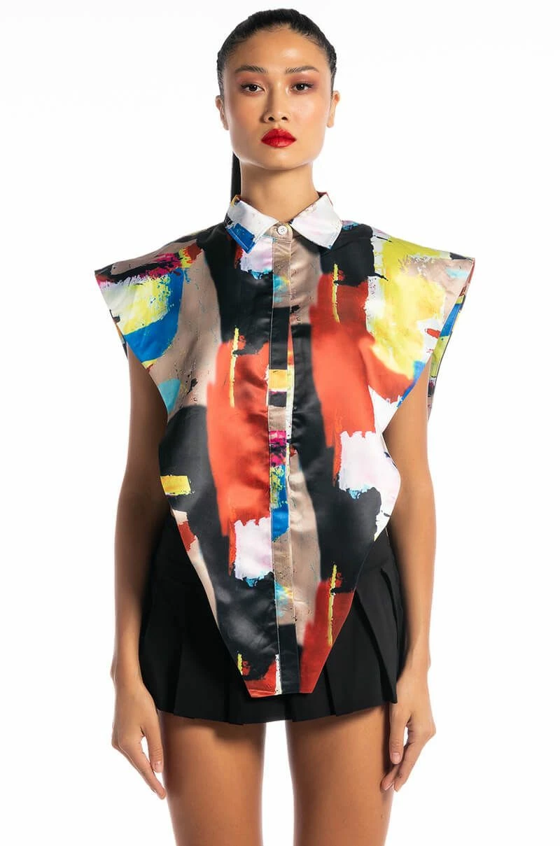 LIVIN IT UP BUTTON DOWN BLOUSE - Image 5