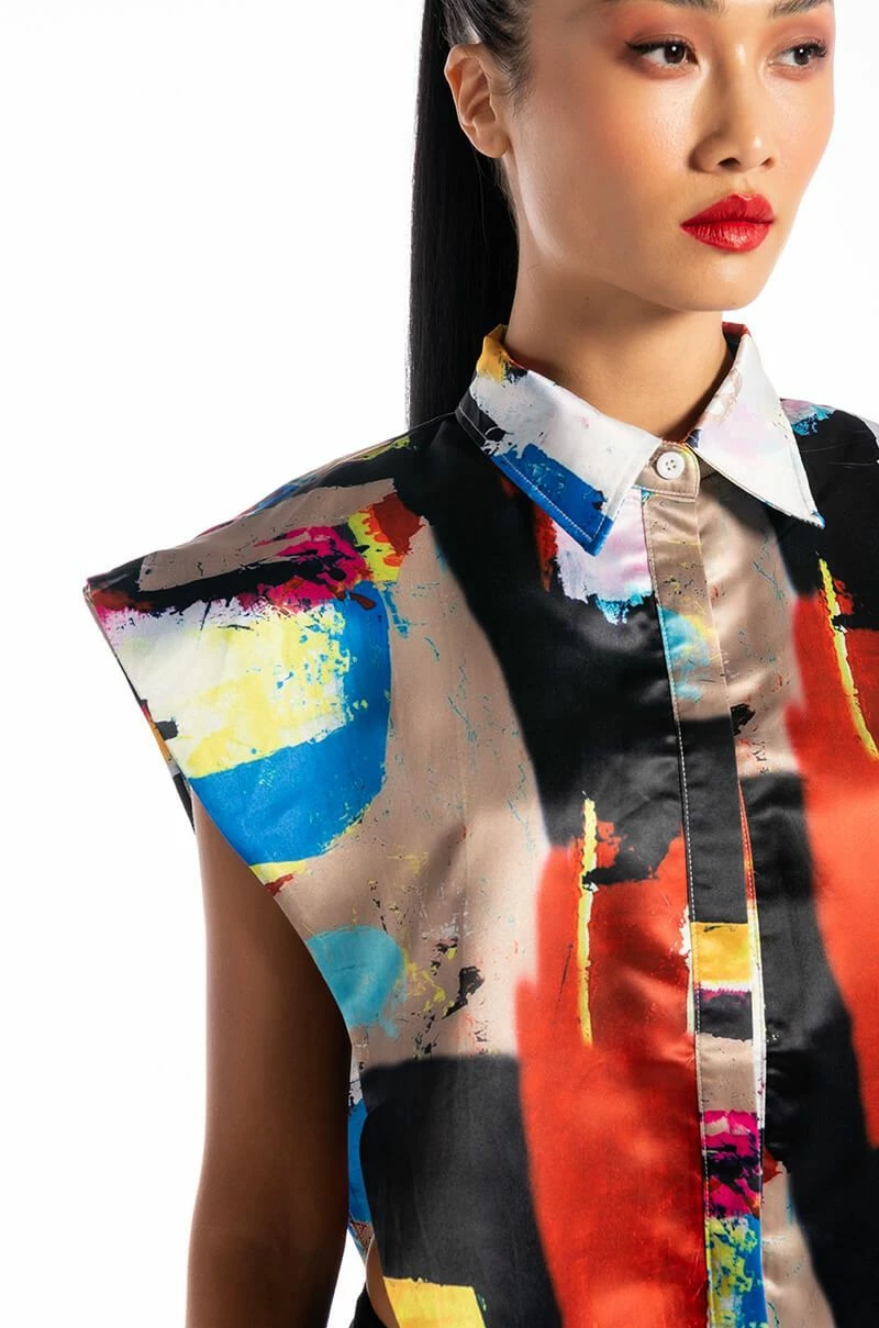 LIVIN IT UP BUTTON DOWN BLOUSE - Image 8