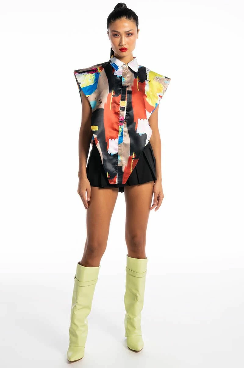 LIVIN IT UP BUTTON DOWN BLOUSE - Image 9