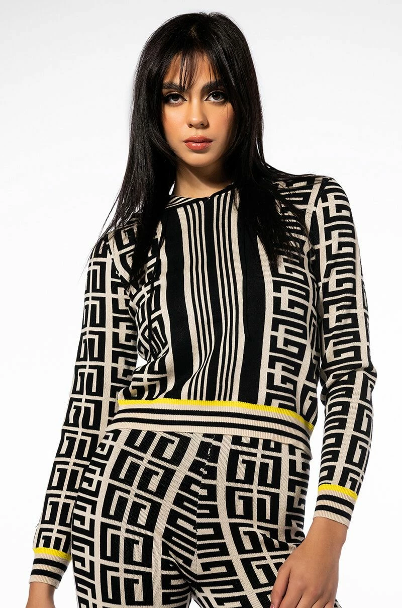 LOCKED IN GRAPHIC PRINT SWEATER HOODIE