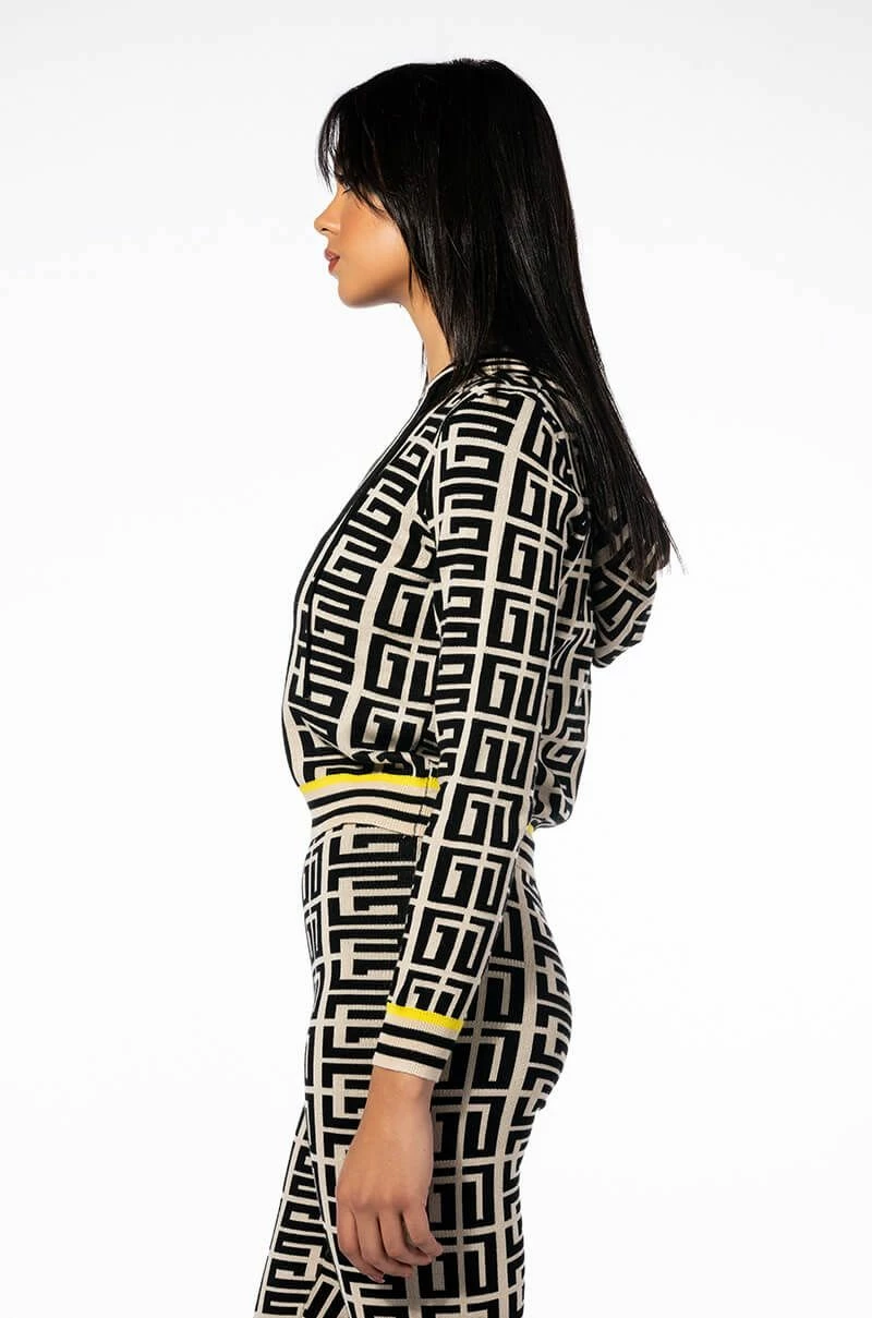 LOCKED IN GRAPHIC PRINT SWEATER HOODIE - Image 4