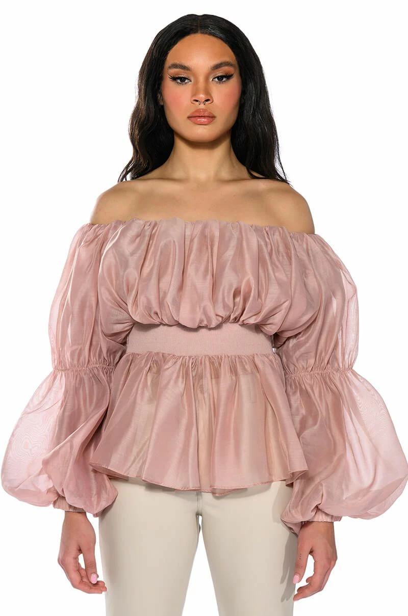 LOVE SPRUNG OFF THE SHOULDER BLOUSE