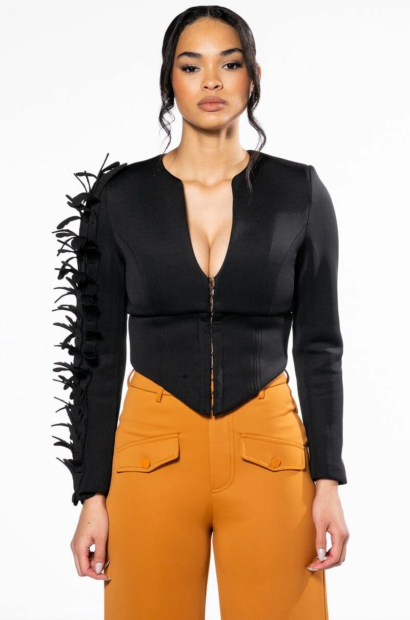 LOVELESS SCUBA CORSET BLOUSE - Image 3
