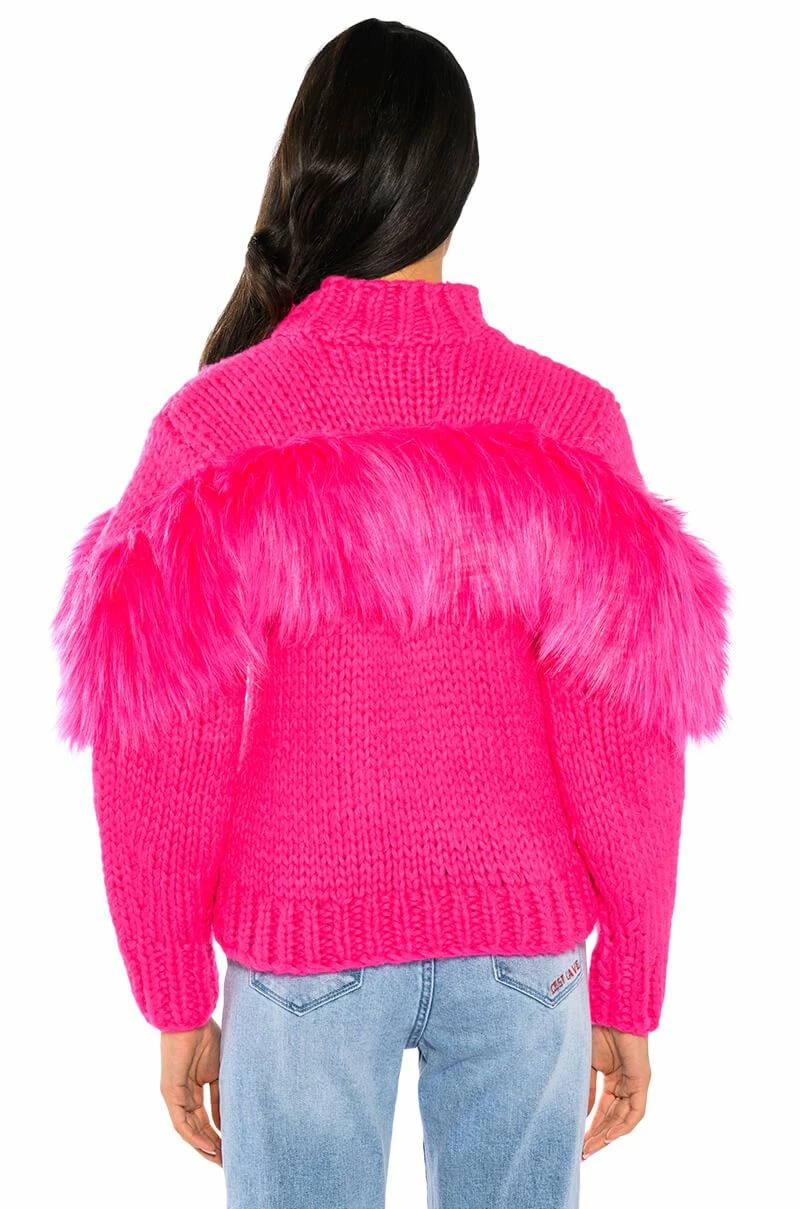 LYLA FAUX FUR DETAIL COZY SWEATER - Image 6