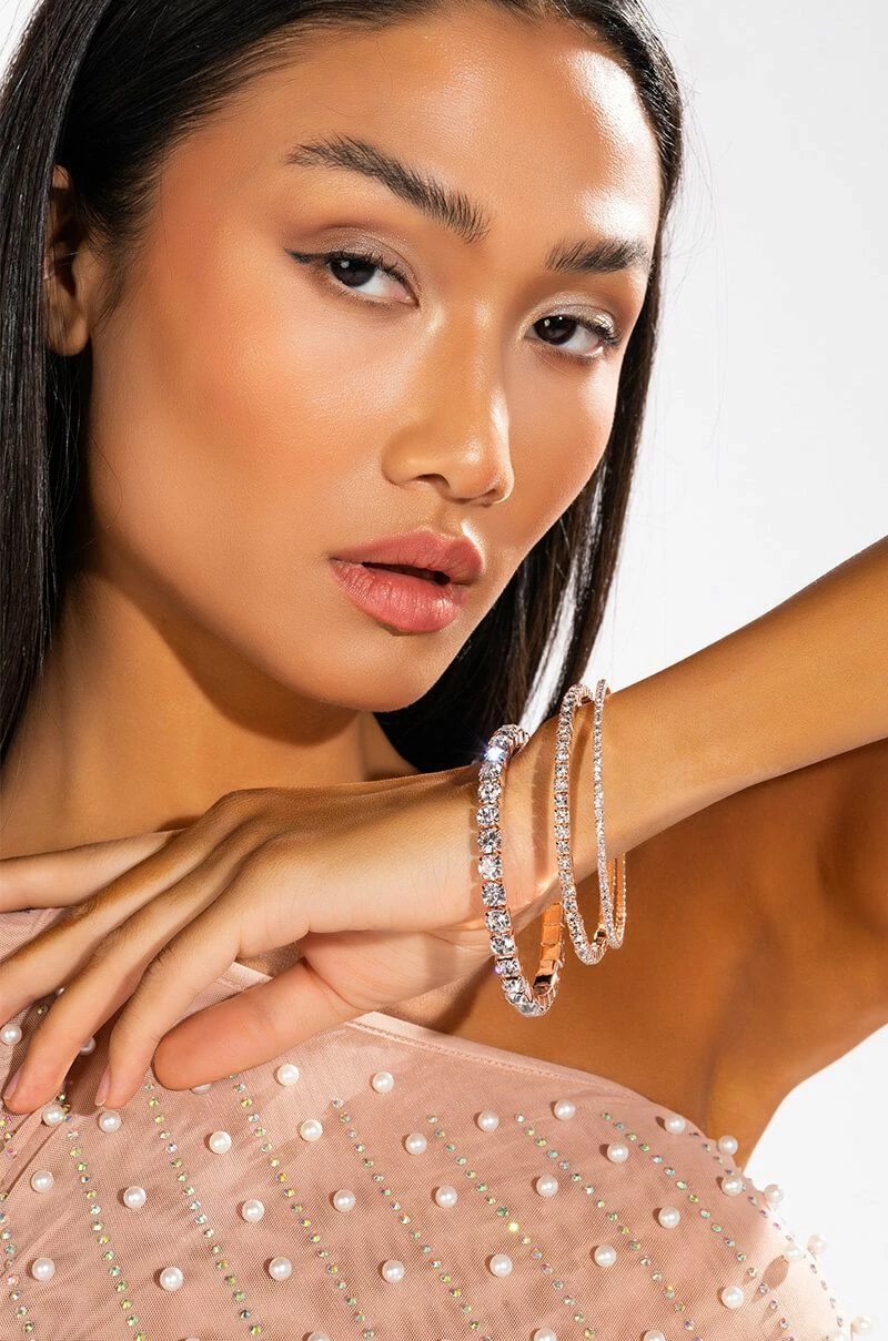 MADE OF MONEY ROSE GOLD TENNIS BRACELET SET - Image 3