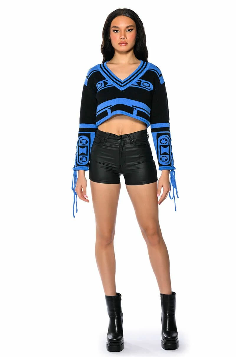 MADISON CROP V NECK SWEATER - Image 3