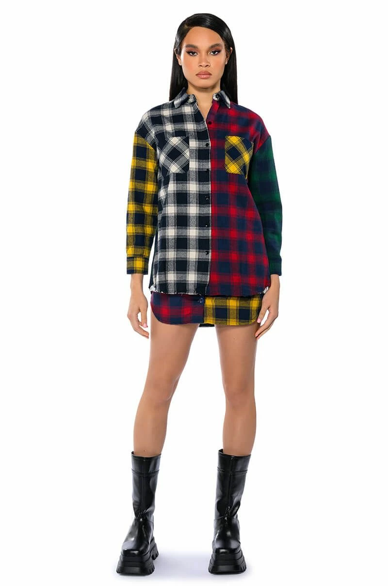 MARIANNA MULTI COLORED PLAID SHIRT - Image 3