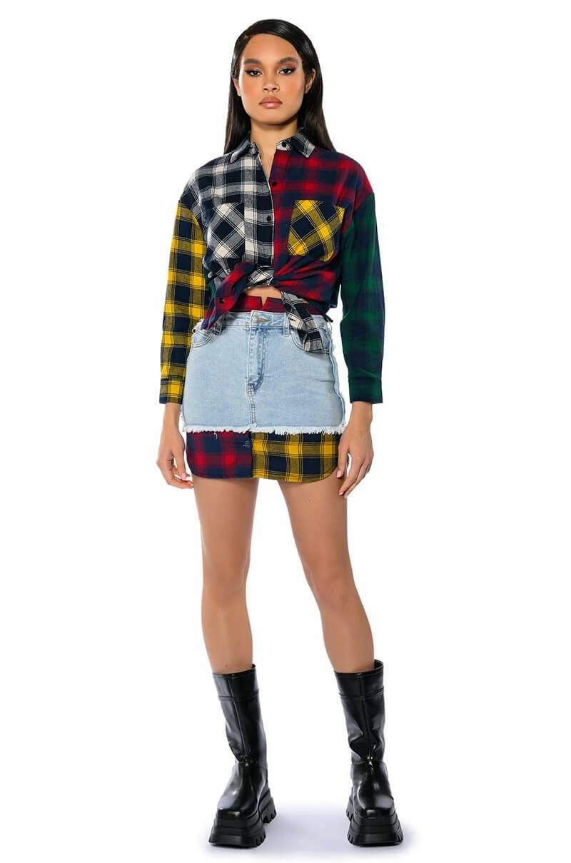 MARIANNA MULTI COLORED PLAID SHIRT - Image 4