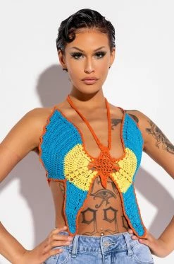 MARIPOSA CROCHET HALTER TOP