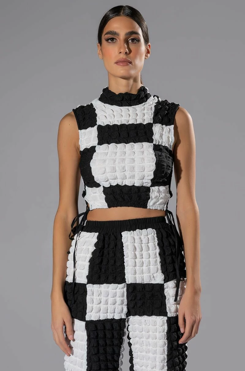 MET YOU SAN FRANCISCO COLORBLOCK SLEEVELESS PUFF CROP TOP - Image 5