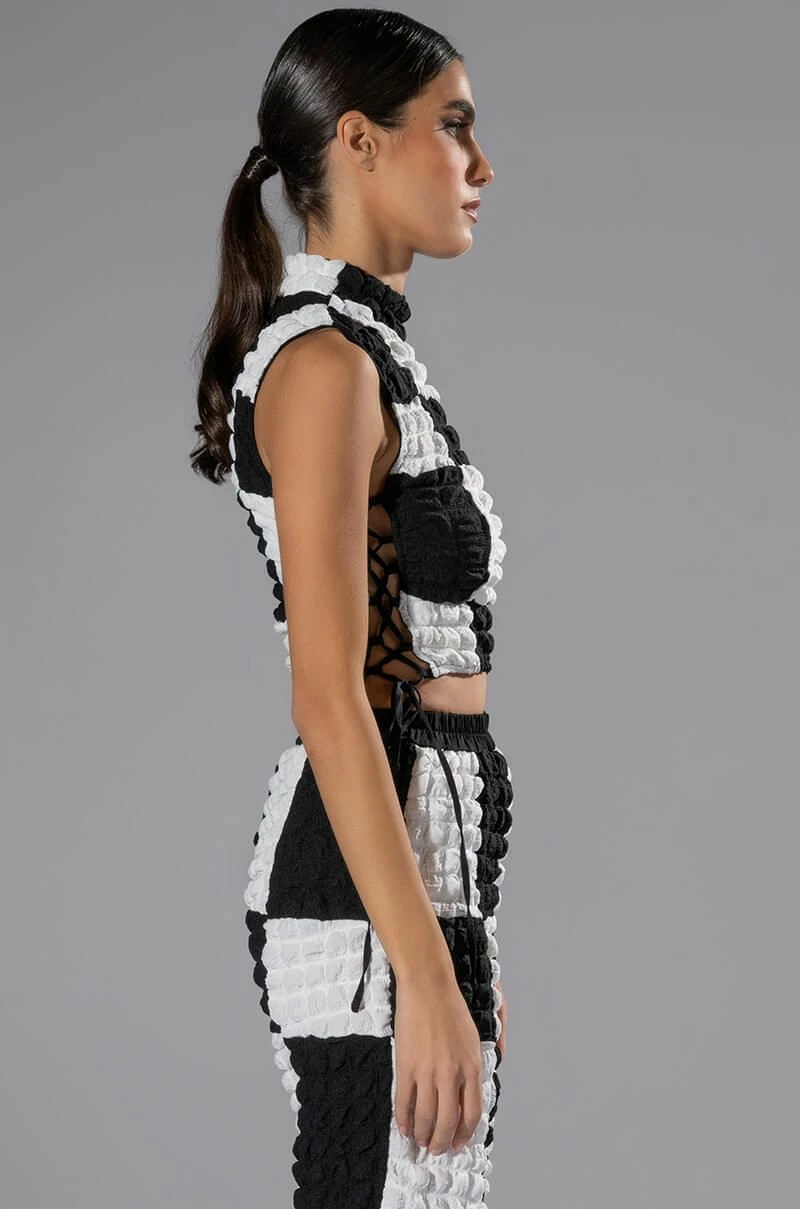 MET YOU SAN FRANCISCO COLORBLOCK SLEEVELESS PUFF CROP TOP - Image 6