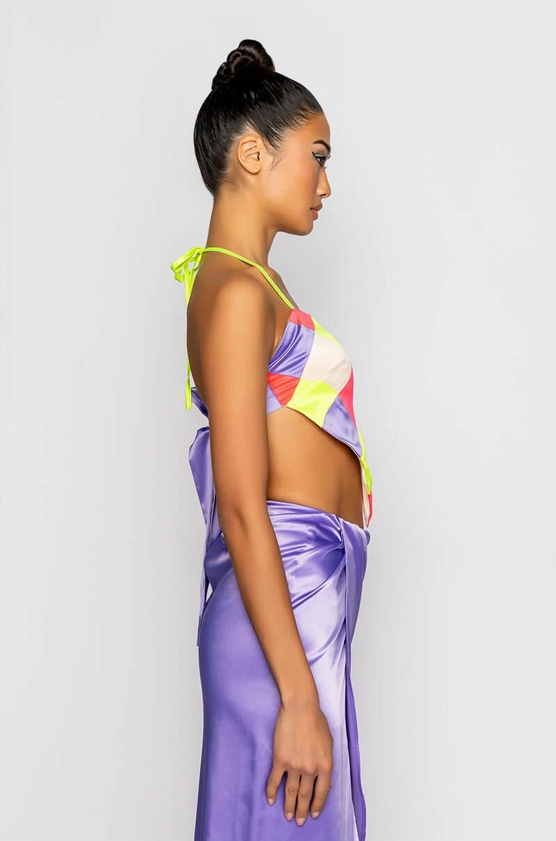 MULTITUDE PATCHWORK HANDKERCHIEF CROP TOP - Image 4
