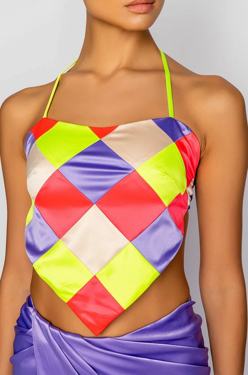 MULTITUDE PATCHWORK HANDKERCHIEF CROP TOP - Image 6