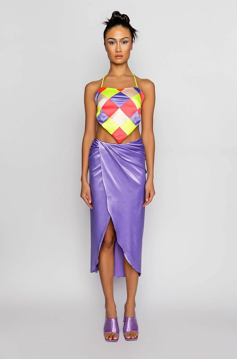 MULTITUDE PATCHWORK HANDKERCHIEF CROP TOP - Image 7